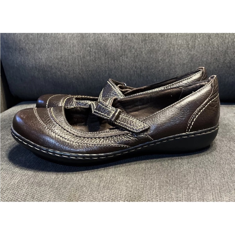 Clarks Bendables Womens Ashland Avenue Brown Leather Mary Jane Shoes Size 8.5 M